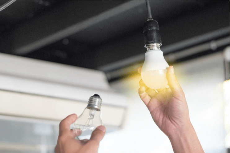 replacing a light bulb